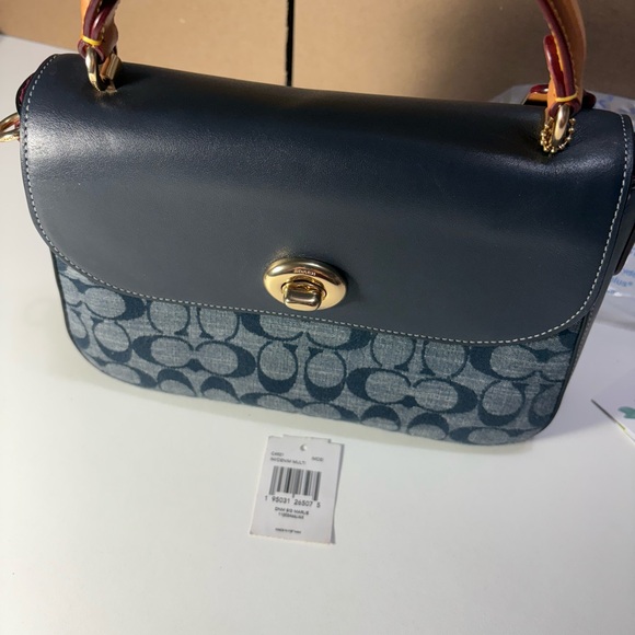 Coach Marlie top handle satchel in denim signature chambray C4921 - Picture 7 of 11